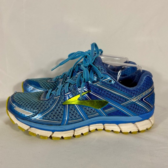 Brooks GTS 17 Women's Running Shoes Blue Neon Yellow US 9.5 - Picture 12 of 16